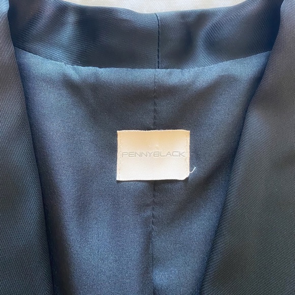 PENNYBLACK BY MAX MARA BLACK SHAWL LAPEL ACETATE LIGHTWEIGHT SATIN BLAZER - 10 - Picture 5 of 10